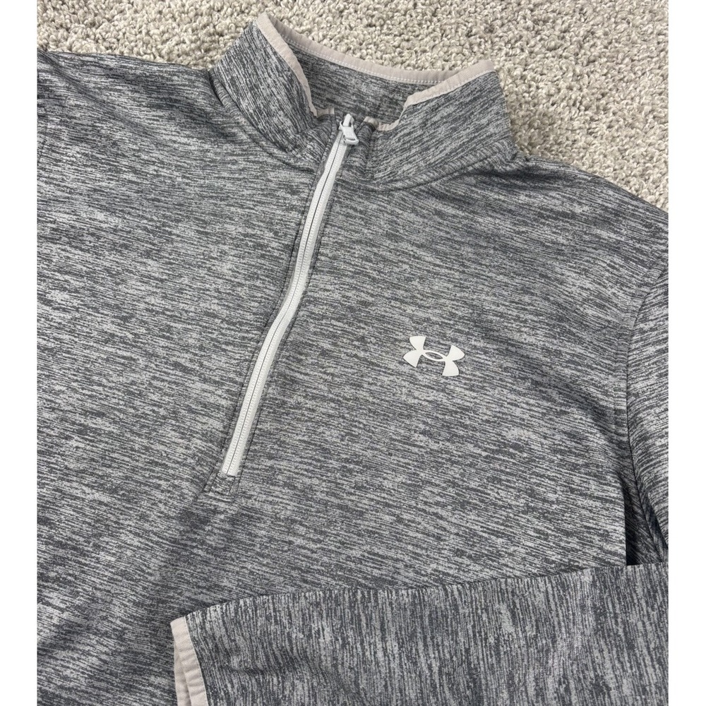 Under Armour Cold Gear Womens Quarter Zip Pullover Gray Loose Athletic Large
